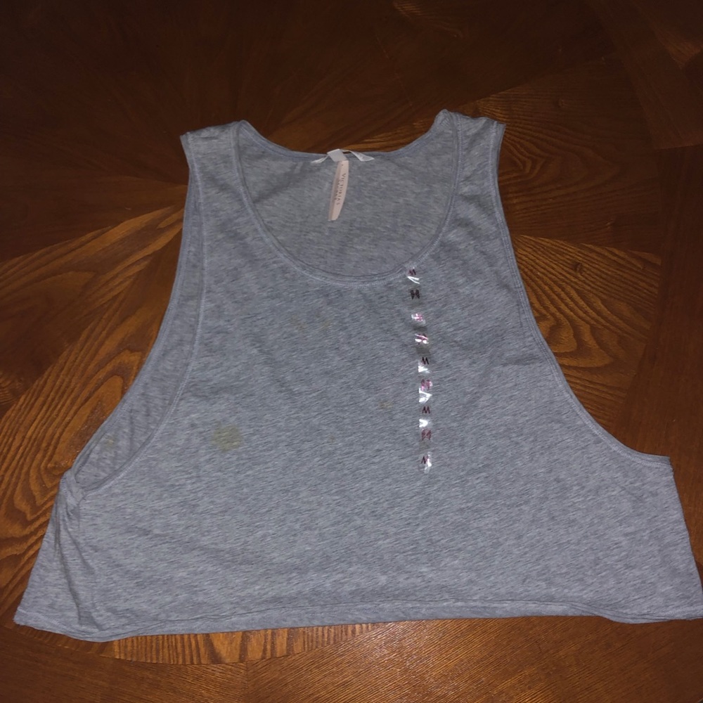 New Victoria Secret Gray Muscle Crop Tank Medium